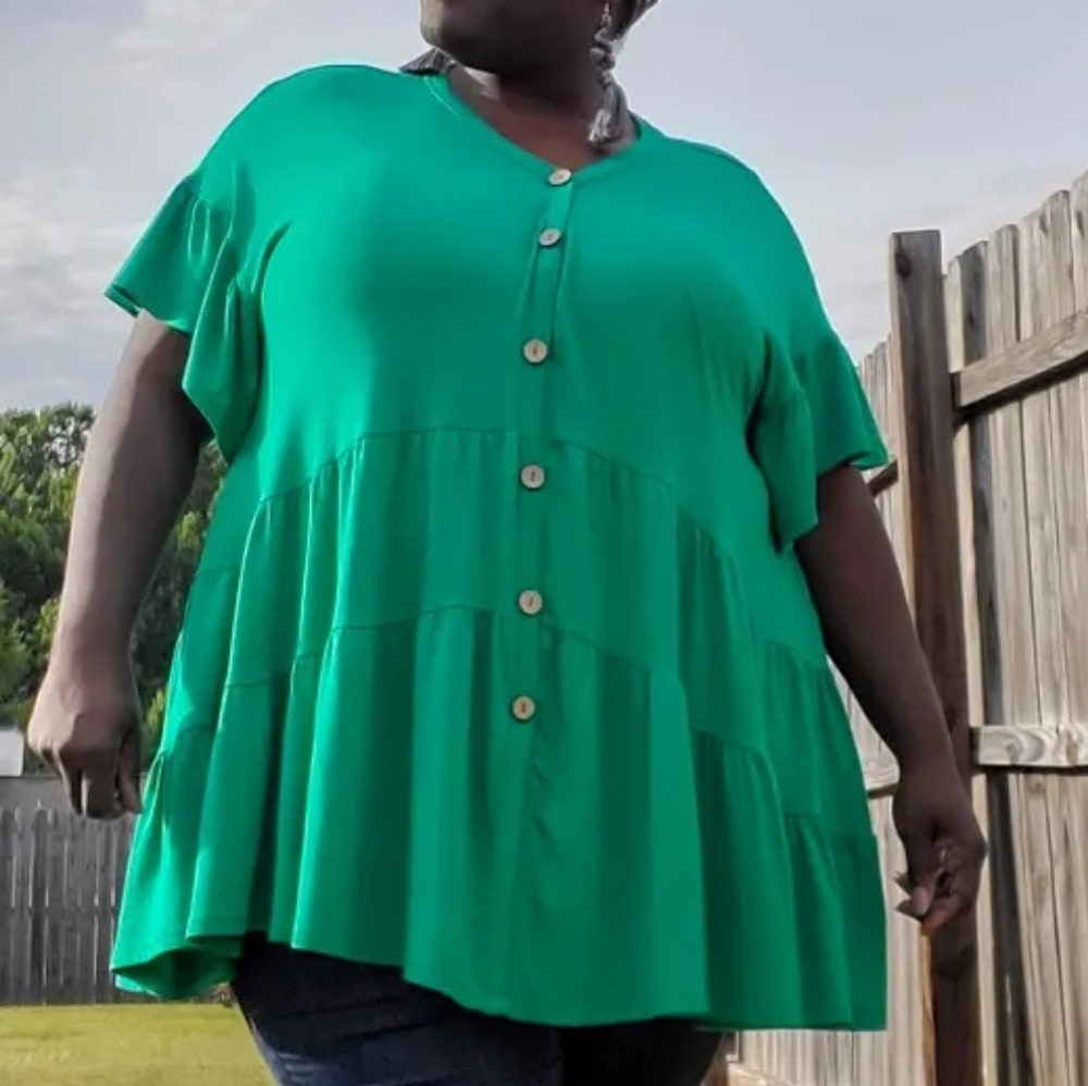 Babydoll Swing Tunic Top Plus Size